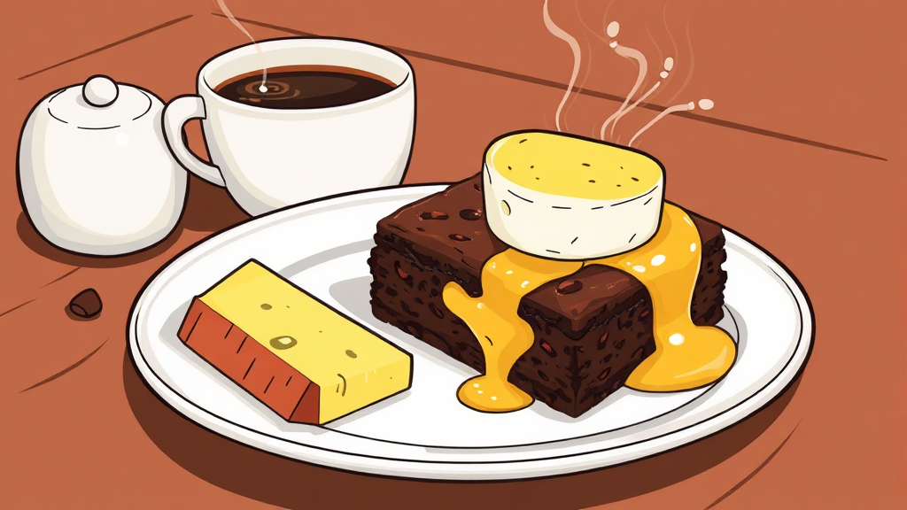 마켓오 브라우니 체다 까망베르맛: 특별한 맛의 세계 (illustration 스타일)