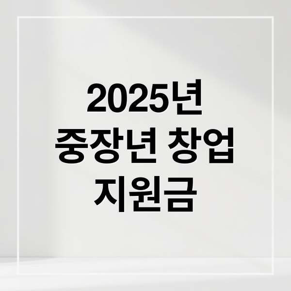 2025년
중장년 창업
지원금 (중장년 창업 지원금)