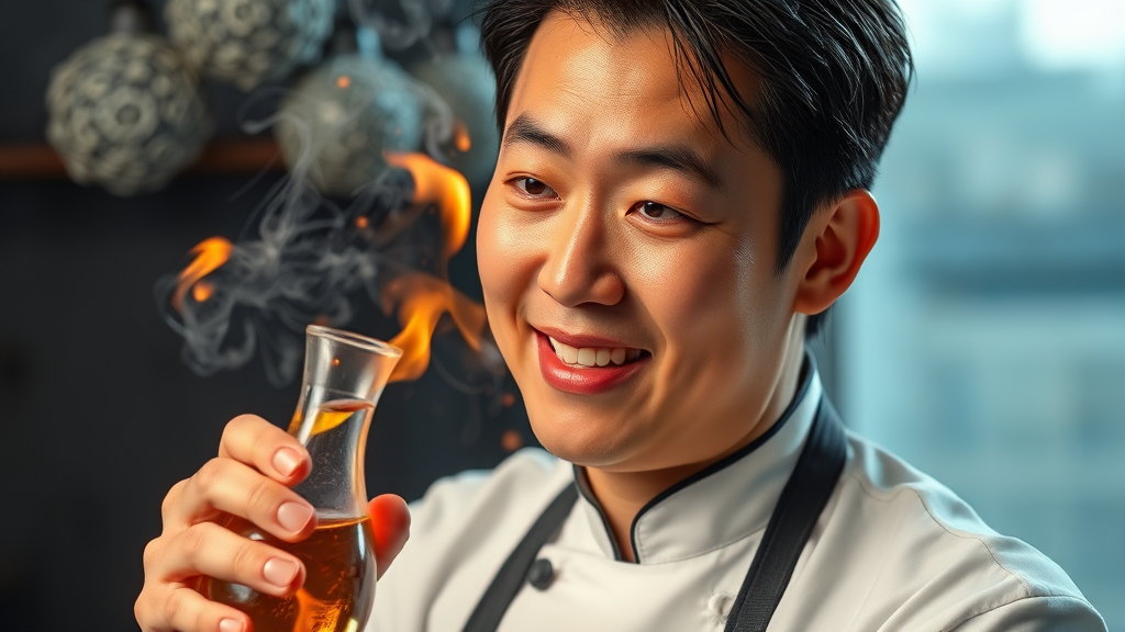 최강록 셰프의 최근 근황 (realistic 스타일)