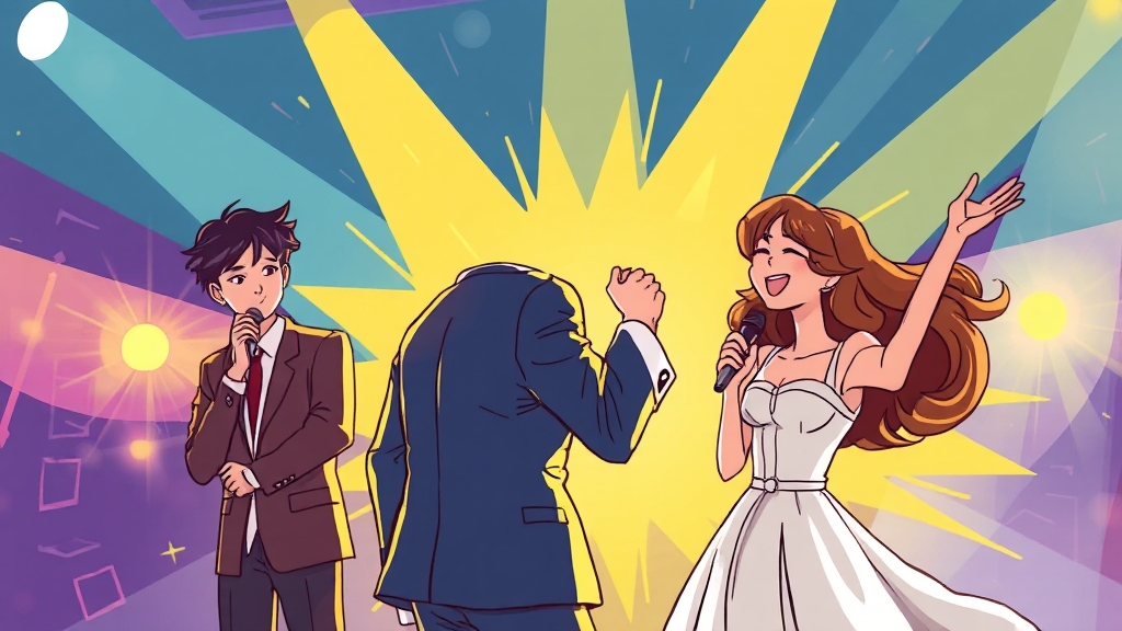 심사위원 반응 & 슈퍼어게인 (cartoon 스타일)