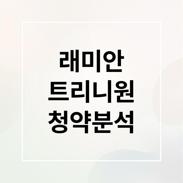 래미안
트리니원
청약분석 (래미안 트리니원 청약 경쟁률)