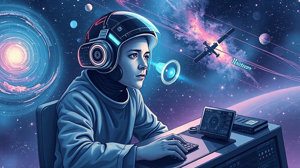 AI, 우주 데이터 분석 혁명 주도 (illustration 스타일)