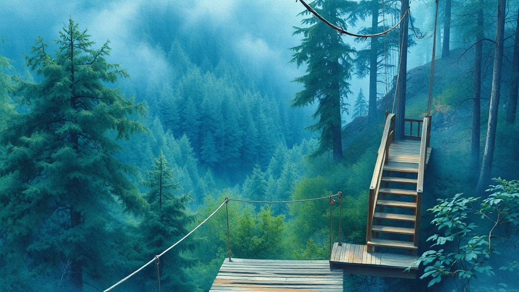 출렁다리 가는 길: 수승대 (realistic 스타일)