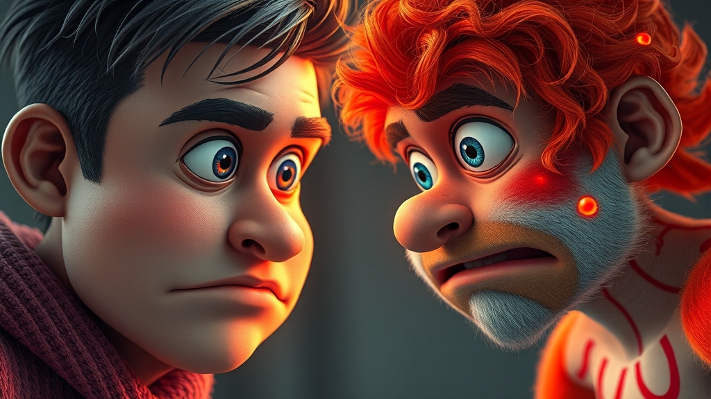 감기 vs 독감: 핵심 차이점 (realistic 스타일)