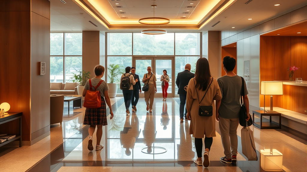 어메니티 및 편의 시설 안내 (realistic 스타일)