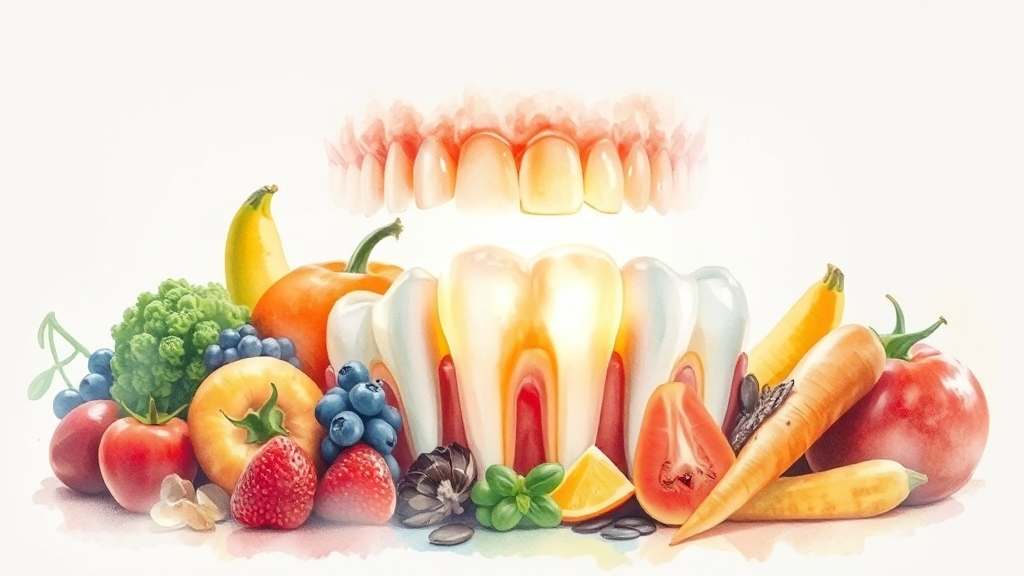 잇몸 건강 회복 돕는 식이요법 (watercolor 스타일)
