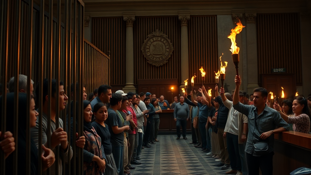 법적 도전 및 반발 (realistic 스타일)