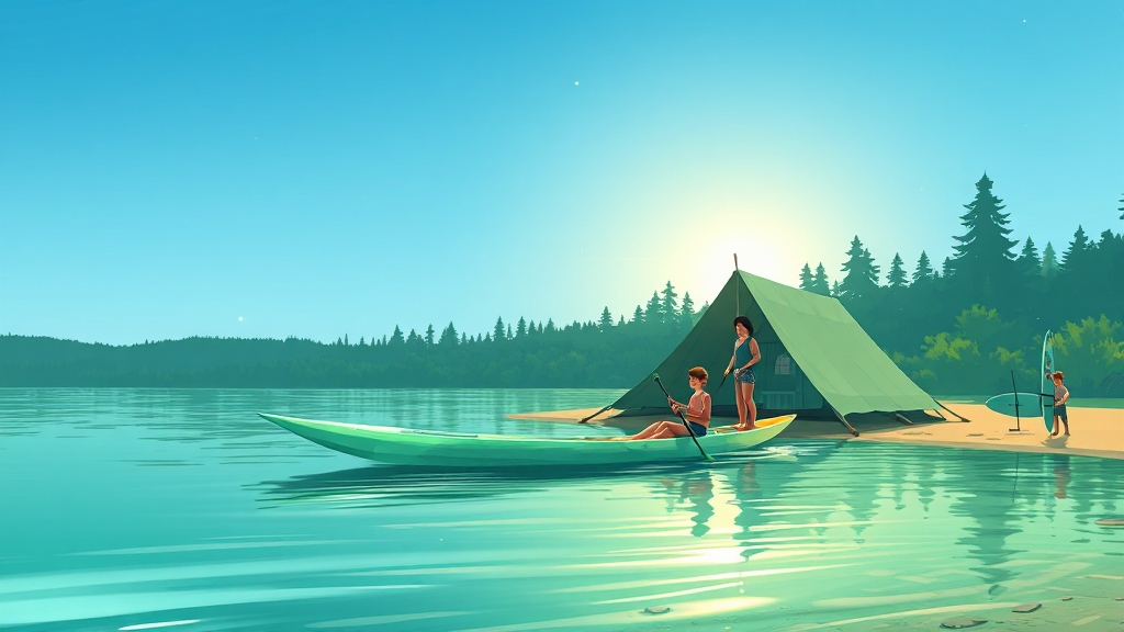 바닷가 캠핑, 이렇게 즐겨보세요! (illustration 스타일)