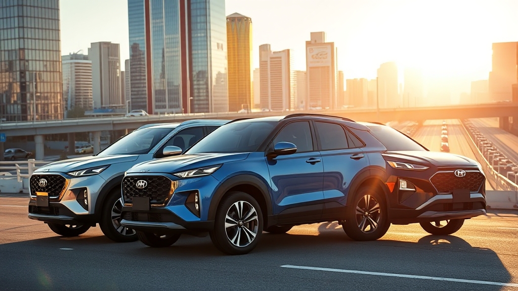 인기 하이브리드 SUV 모델 비교 (realistic 스타일)