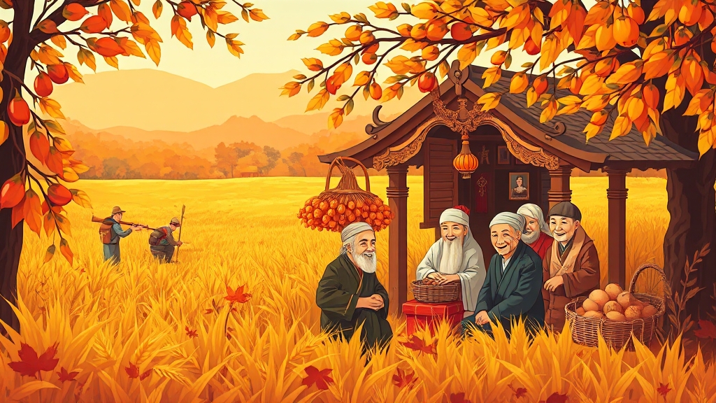 추분과 농경 문화의 변화 (cartoon 스타일)