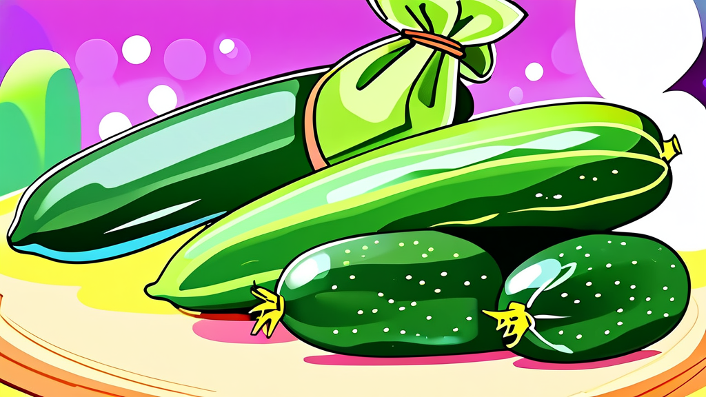 오이 보관, 이것만은 꼭! 개별 포장과 올바른 위치 선정 (cartoon 스타일)