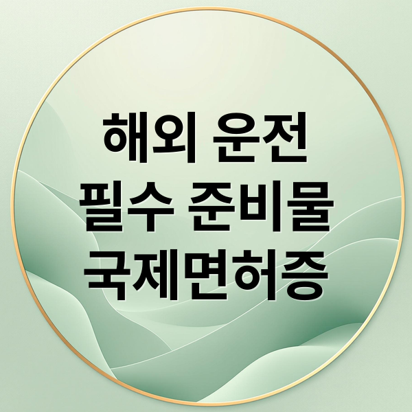 해외 운전
필수 준비물
국제면허증 (국제운전면허증)