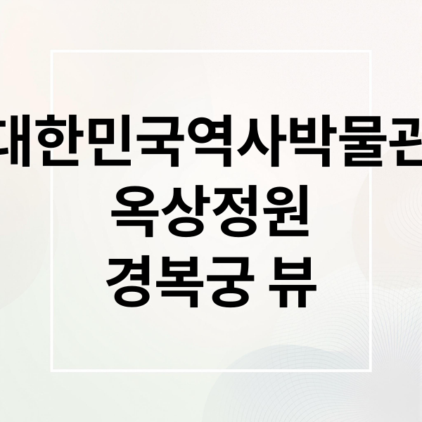 대한민국역사박물관
옥상정원
경복궁 뷰 (대한민국 역사박물관 옥상정원)