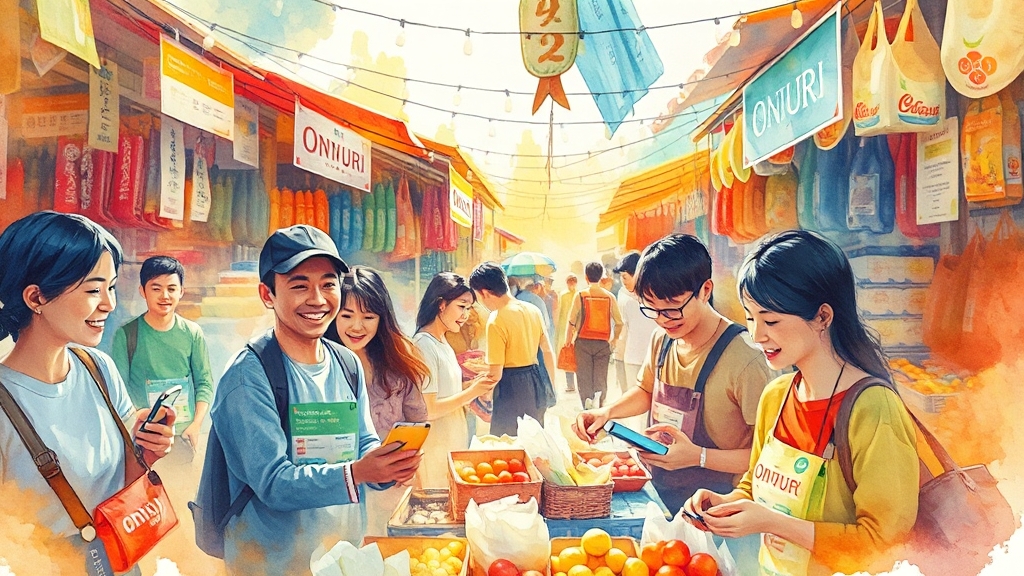 디지털 온누리상품권 사용처 (watercolor 스타일)