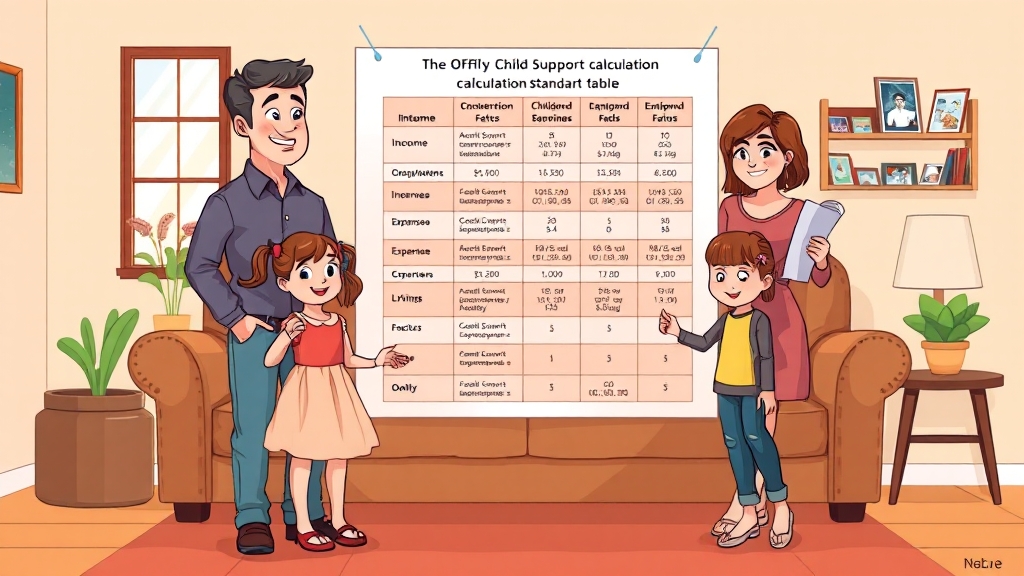 양육비 산정 기준은? (cartoon 스타일)