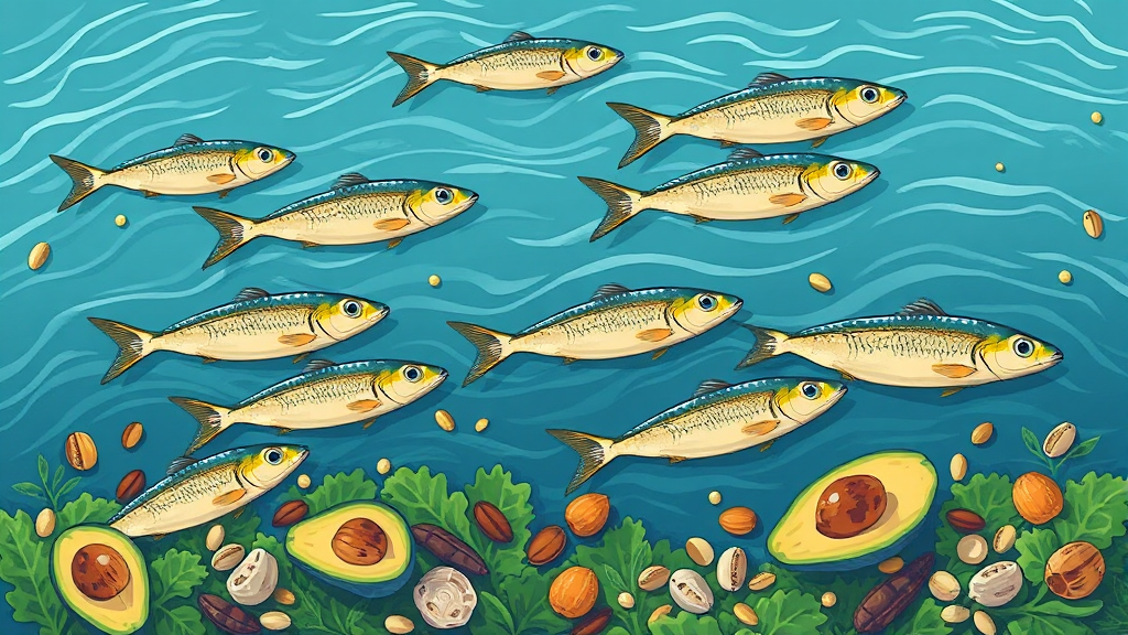 HDL 높이는 식단 관리 (illustration 스타일)