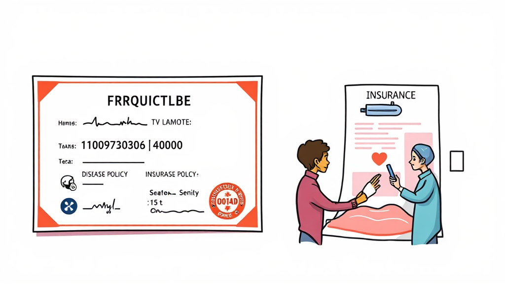 질병코드와 보험금 구조 이해하기 (cartoon 스타일)