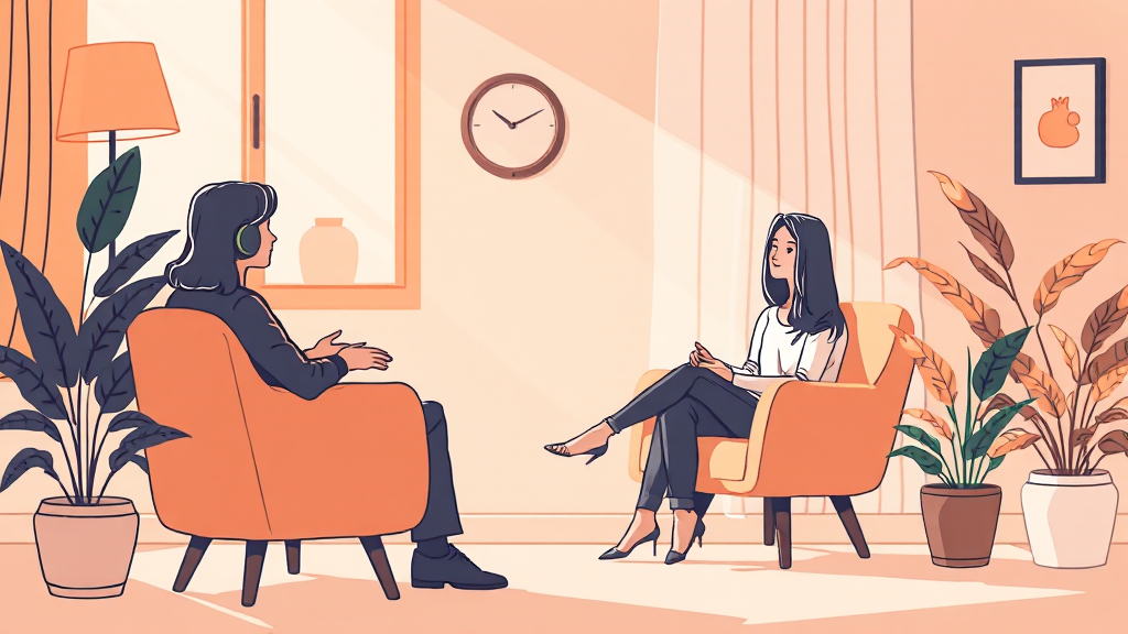 정신건강의학과 방문 시기 (illustration 스타일)