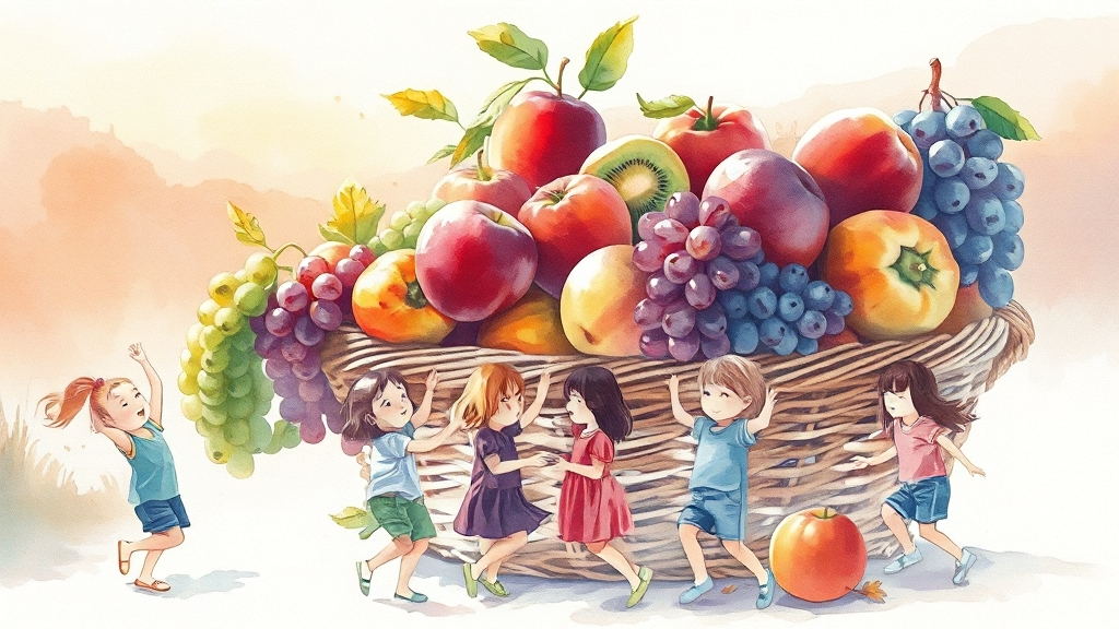 9월 과일 섭취, 감기 예방과 활력 증진 (watercolor 스타일)