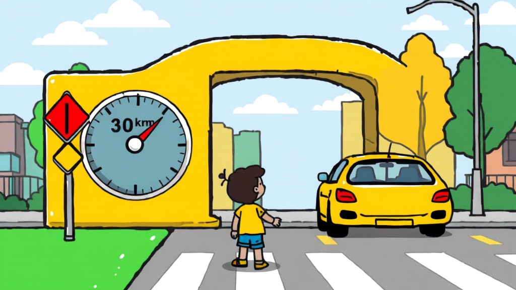 스쿨존 속도위반 처벌 (cartoon 스타일)