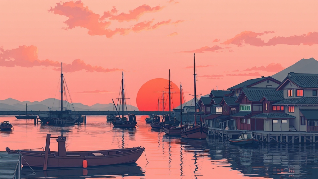 후쿠야마: 숨겨진 명소 탐험 (illustration 스타일)