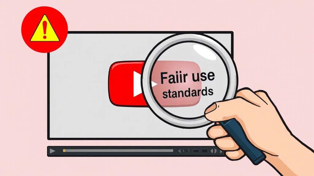 유튜브 공정 이용 범위와 한계 (cartoon 스타일)