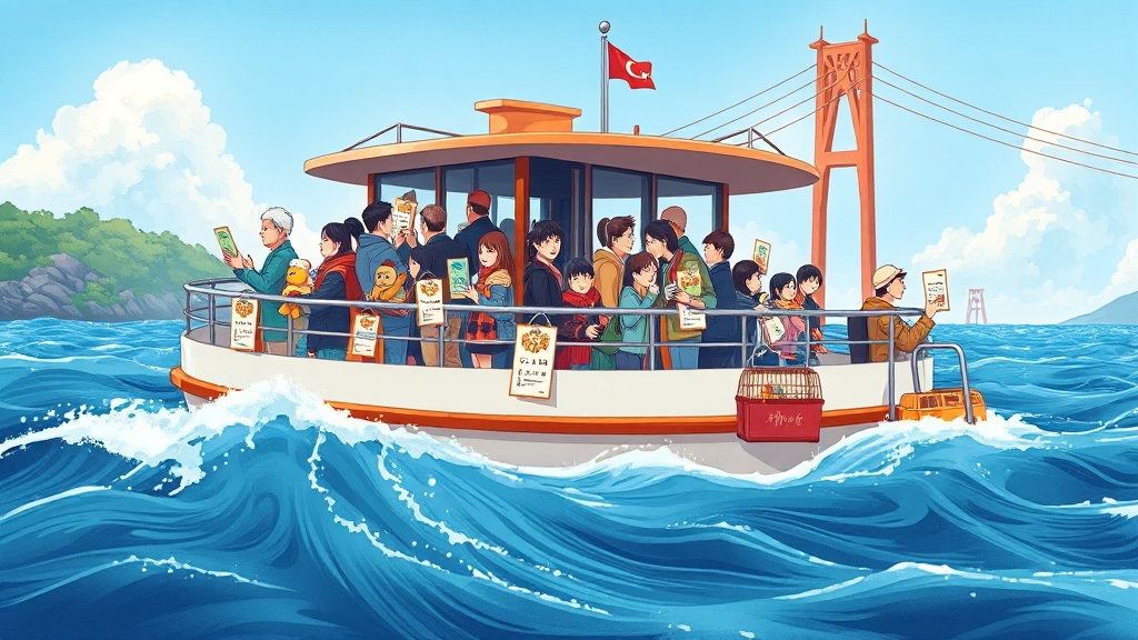 죽도 승선 절차 및 유의사항 (illustration 스타일)