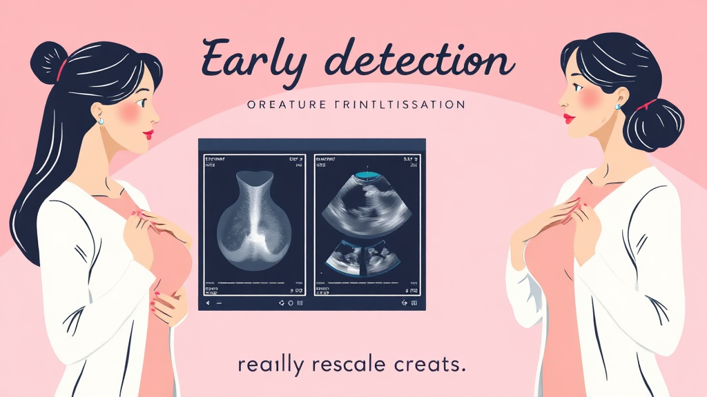 유방결절 진단 방법 (illustration 스타일)