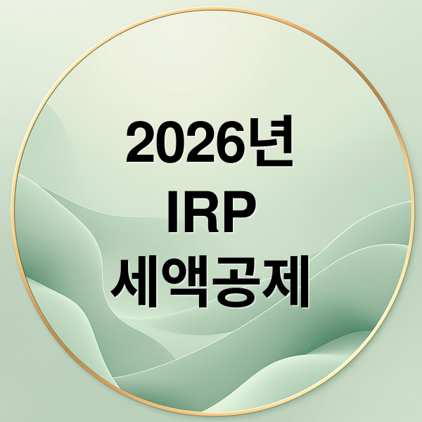 2026년
IRP
세액공제 (IRP 세액공제 한도 상향 2026년)