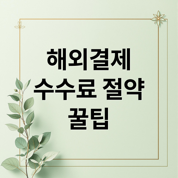 해외결제
수수료 절약
꿀팁 (해외결제 카드 비교)