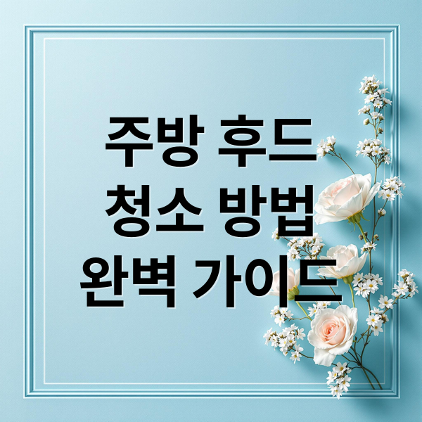 주방 후드
청소 방법
완벽 가이드 (주방 후드 청소 가이드)