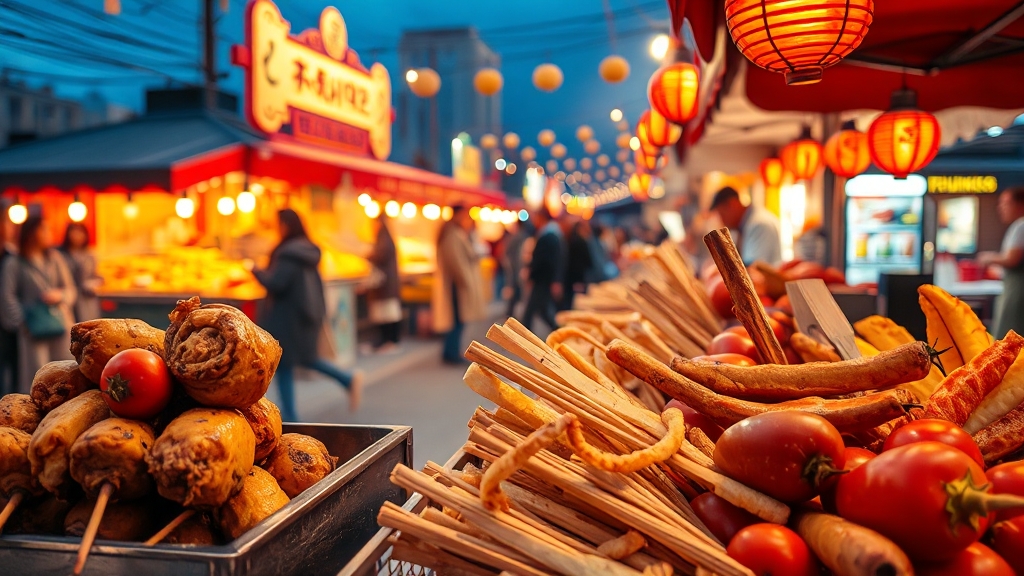 축제 먹거리 및 상품 정보 (realistic 스타일)