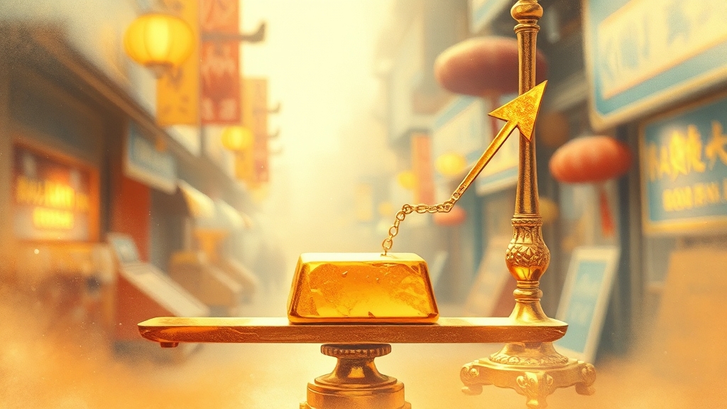 금을 비싸게 파는 전략 (watercolor 스타일)