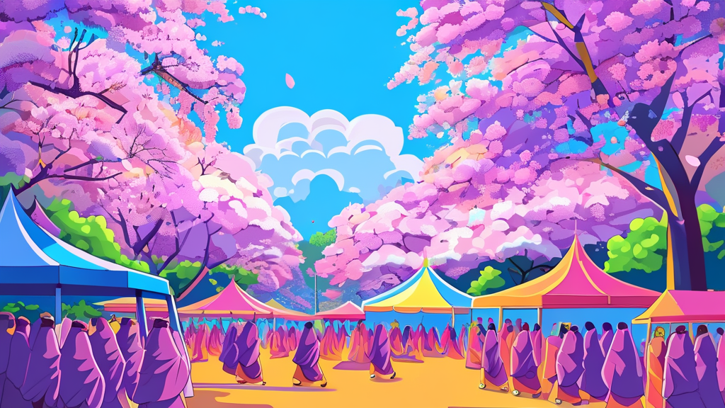 2026년 벚꽃 축제 일정 및 명소 추천 (cartoon 스타일)