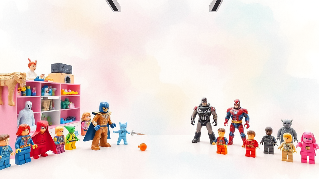 눈이 즐거운 전시 공간: 테마별 장난감 탐험 (watercolor 스타일)