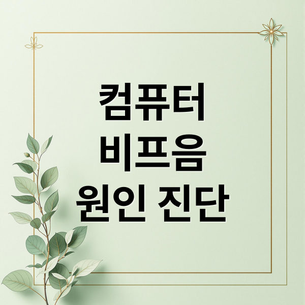 컴퓨터 비프음, 당황하지 마세요! 원인별 완벽 진단 및 자가 해결 가이드 2 컴퓨터
비프음
원인 진단 (컴퓨터 비프음 해결)