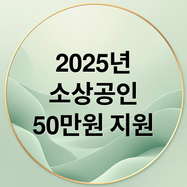 2025년 소상공인 50만원 지원 (2025년 50만원 부담경감 크레딧 카드)