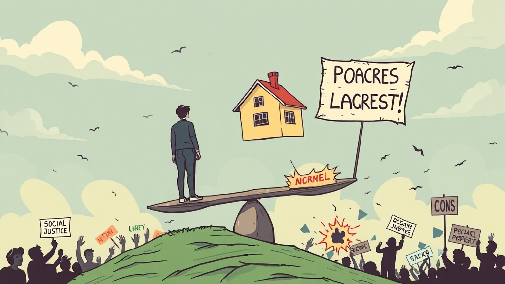 토지공개념, 찬반 논쟁은 왜 뜨거울까요? (illustration 스타일)