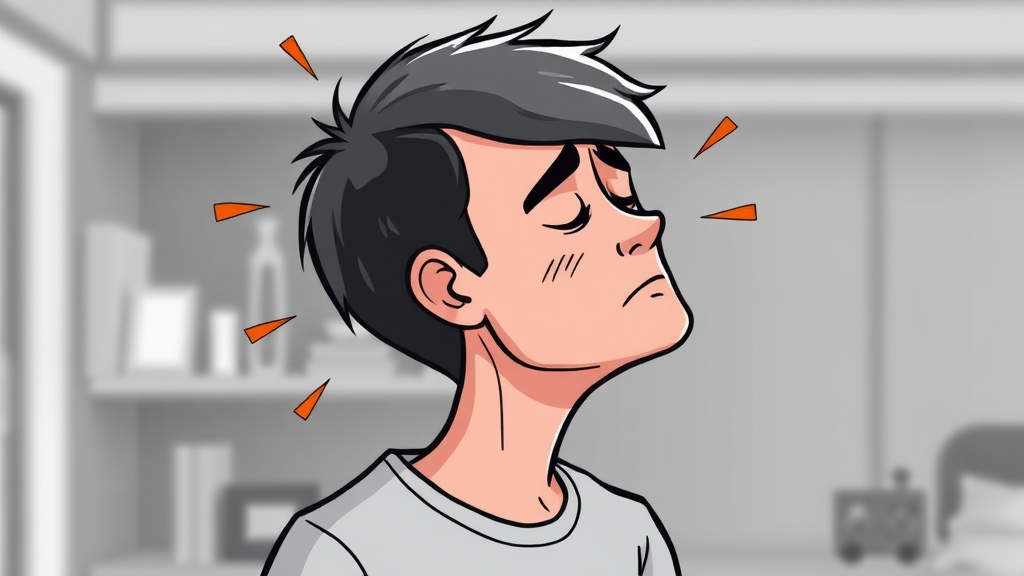 경추성 두통 일반 증상 (cartoon 스타일)