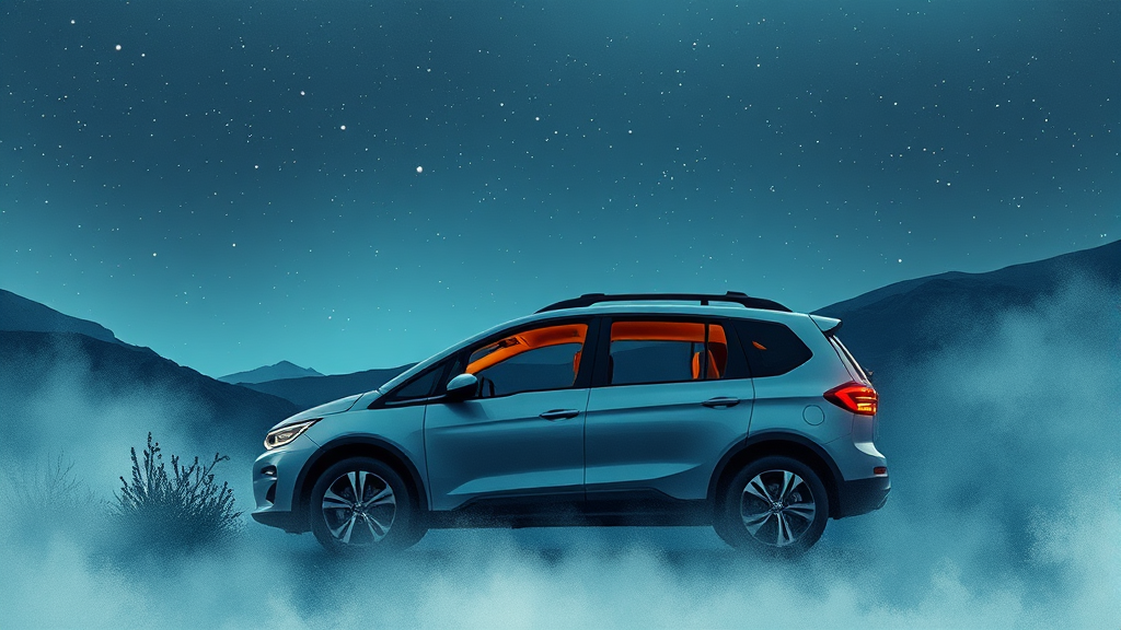 캐스퍼 EV 차박 활용 가이드 (watercolor 스타일)