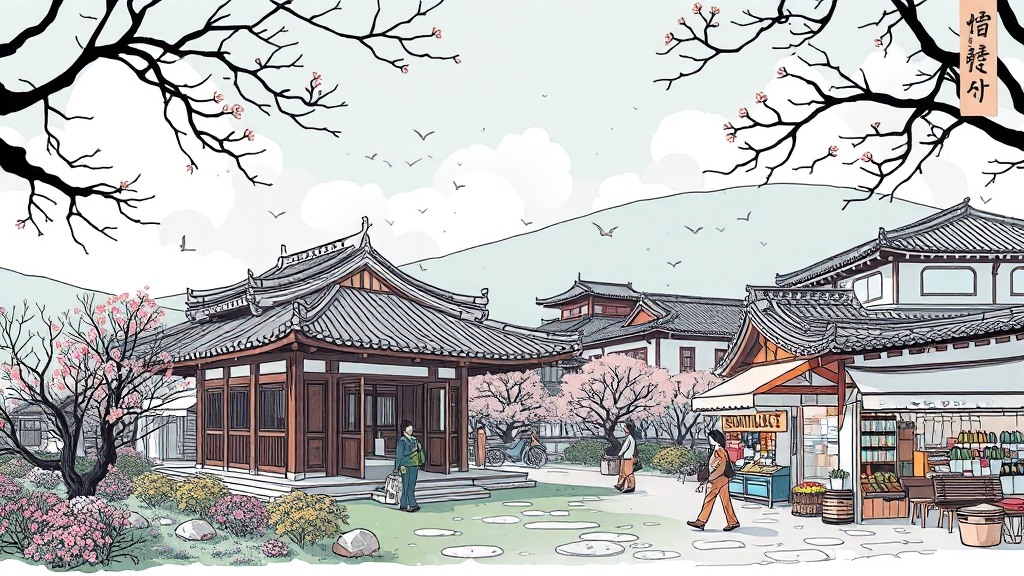 주변 관광 명소 둘러보기 (illustration 스타일)