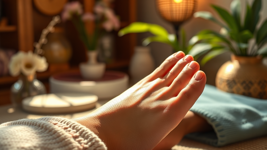 발바닥 지압의 놀라운 효과: 피로 해소부터 통증 완화까지 (realistic 스타일)