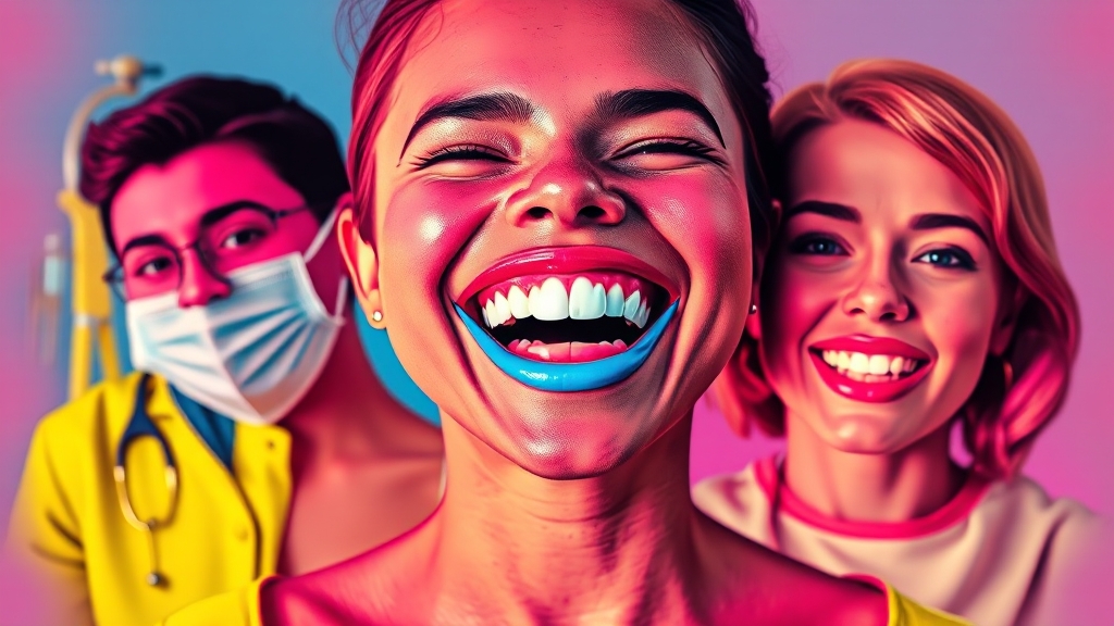 치아 미백, 어떤 방법이 있을까? (popart 스타일)