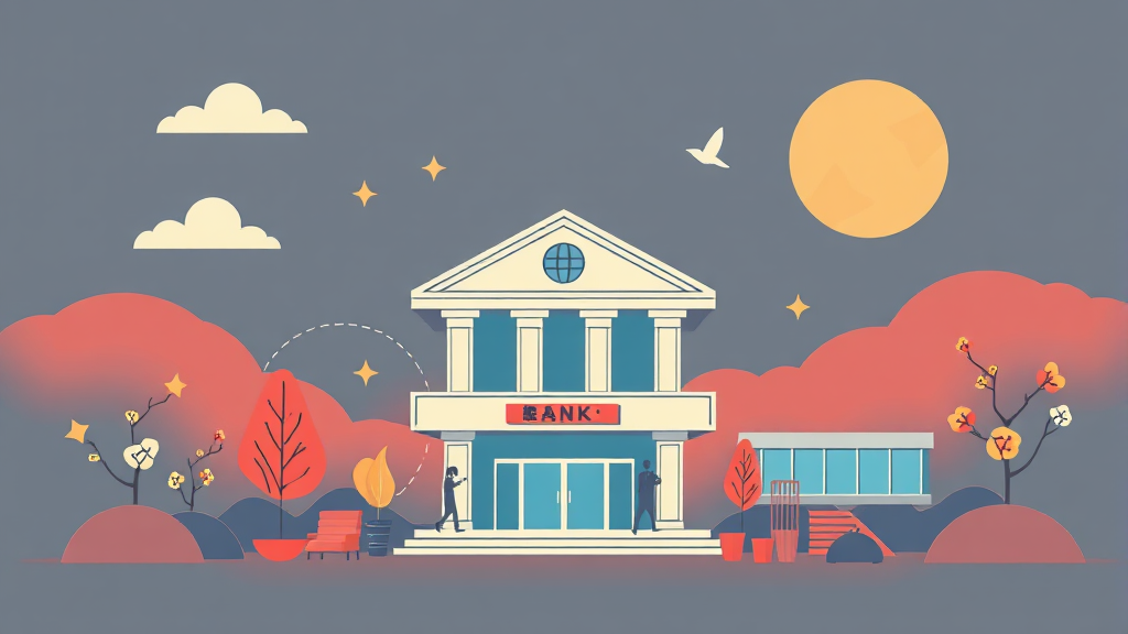 종합 금융그룹으로의 변화와 성장 전망 (illustration 스타일)