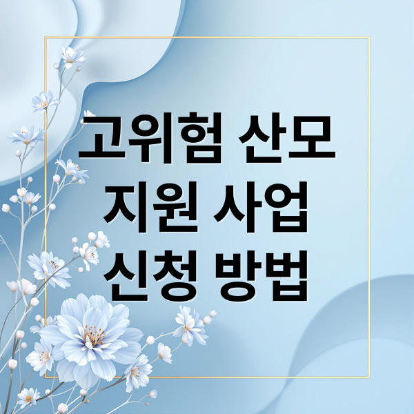 고위험 산모
지원 사업
신청 방법 (고위험 산모 지원 사업)