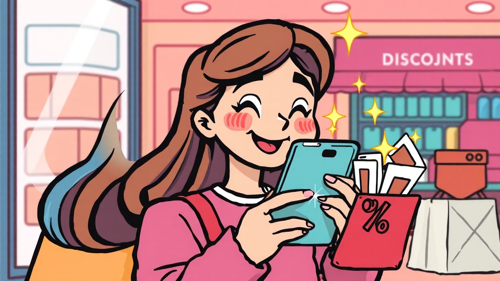할인 꿀팁 대방출 (cartoon 스타일)