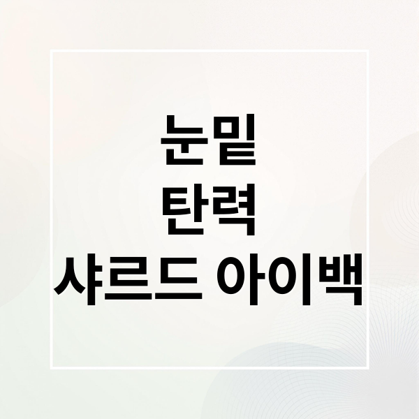 눈밑 탄력 샤르드 아이백