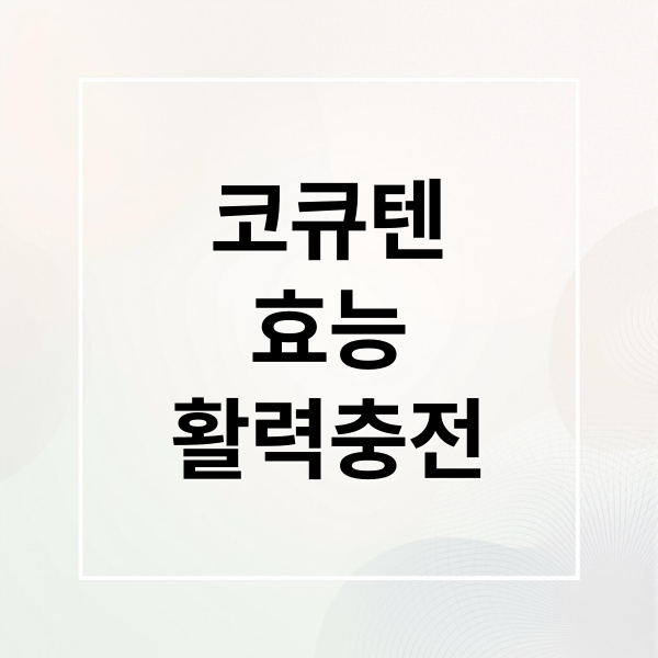 코큐텐
효능
활력충전 (코큐텐)