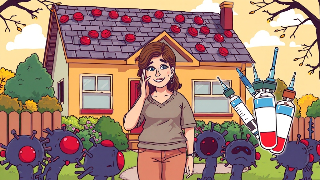 대상포진 전염성과 재발 가능성 (cartoon 스타일)