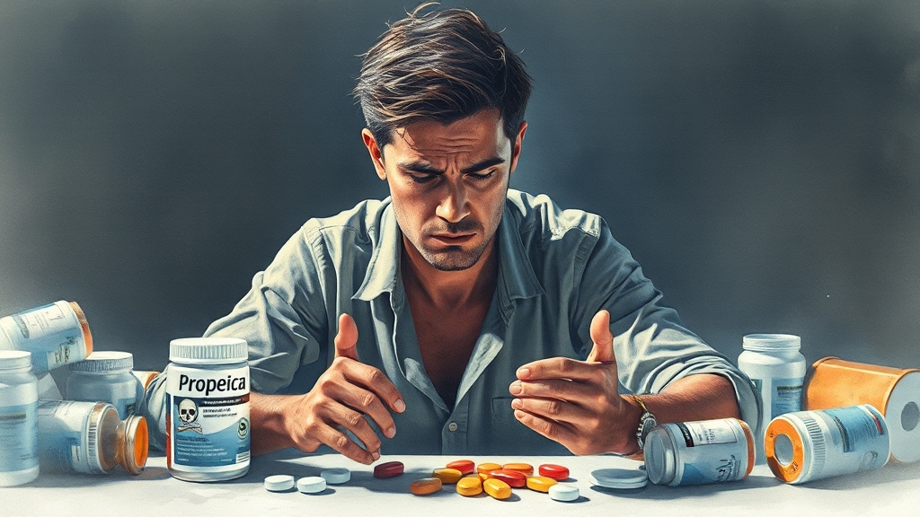 프로페시아, 부작용 & 대처법 (watercolor 스타일)